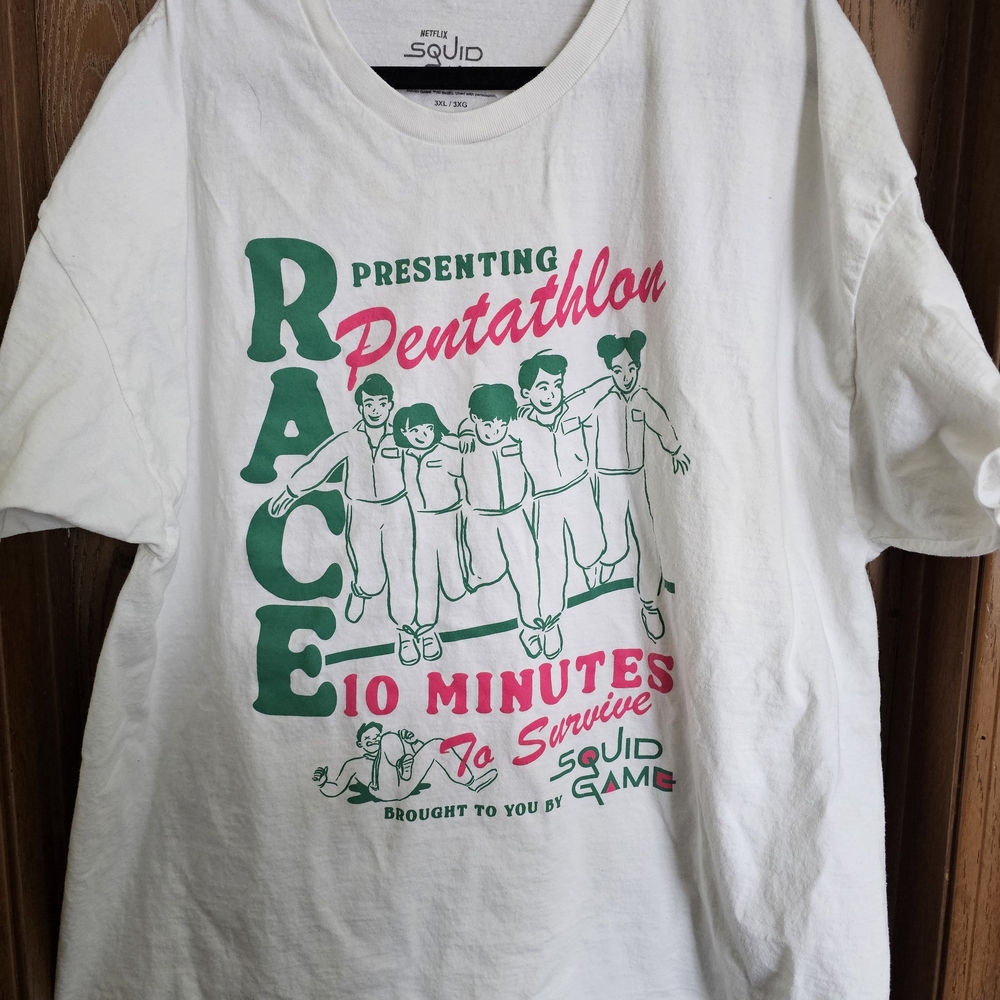 Official Netflix Squid Game Pentathlon T Shirt 3XL